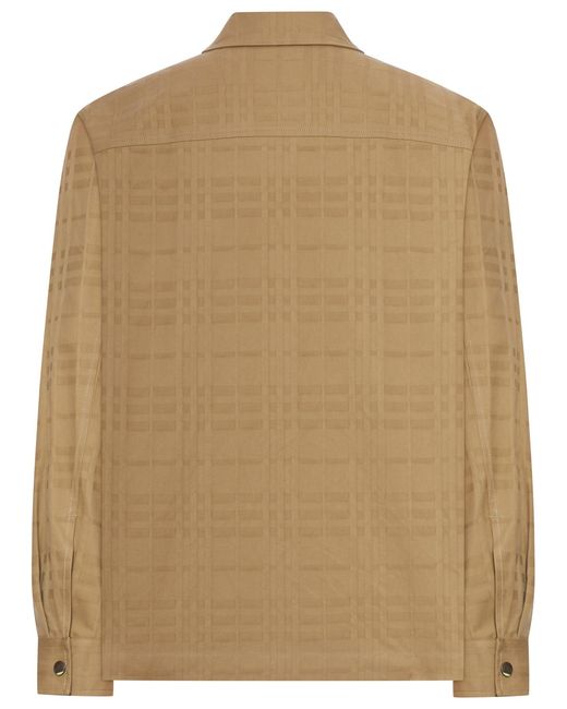 Burberry Natural Check Cotton Zip-Up Shirt for men