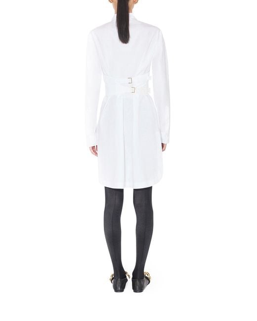 Alaïa White Cotton Poplin Wallet Dress