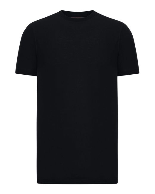 Zanone Black Slim Fit Crew Neck T-Shirt for men