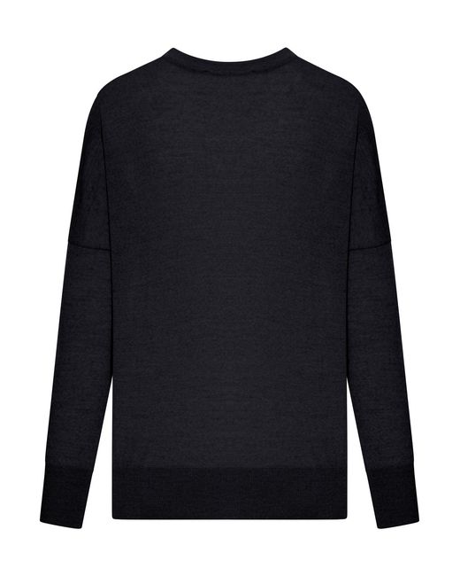 Nome G Blue Crew Neck Wool Sweater