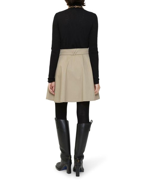Minigonna trench in gabardine di Burberry in Natural