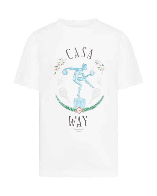 Casablancabrand White Statue En Marbre Printed T-shirt for men