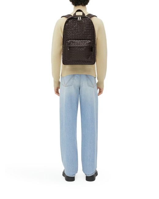 Bottega Veneta Black Intrecciato Backpack for men
