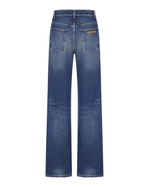 Miu Miu Blue Wide-Leg Jeans