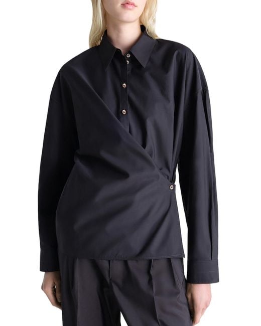 Lemaire Blue Twisted Cotton Shirt