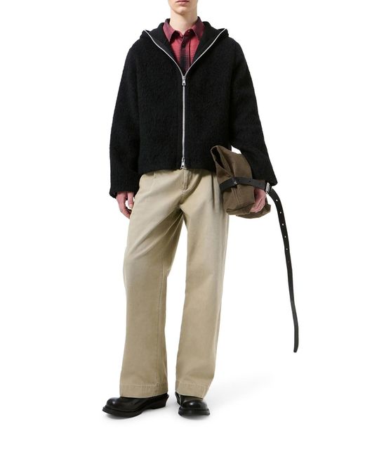 Our Legacy Black Full Zip Wool Hoodie for men