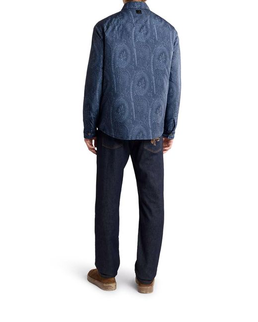 Etro Blue Paisley Overshirt for men