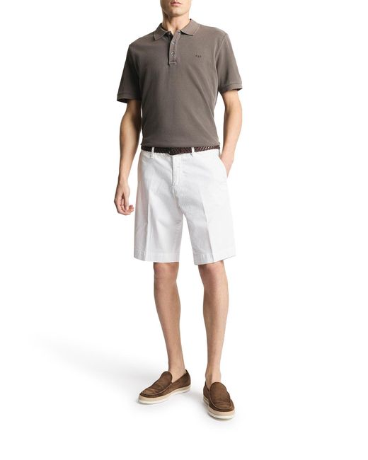 Fay Gray Cotton Piquet Polo Shirt for men