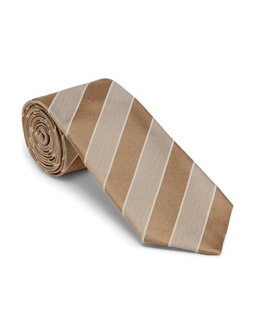 Cravatta a righe di Brunello Cucinelli in White da Uomo