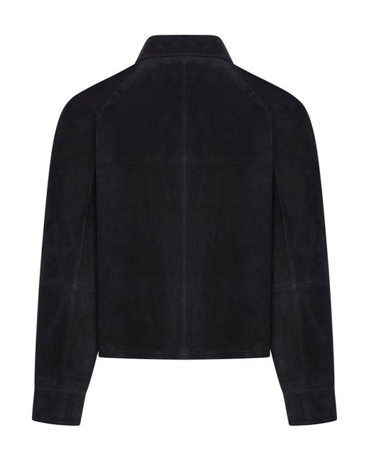 Brunello Cucinelli Black Leather Jacket for men