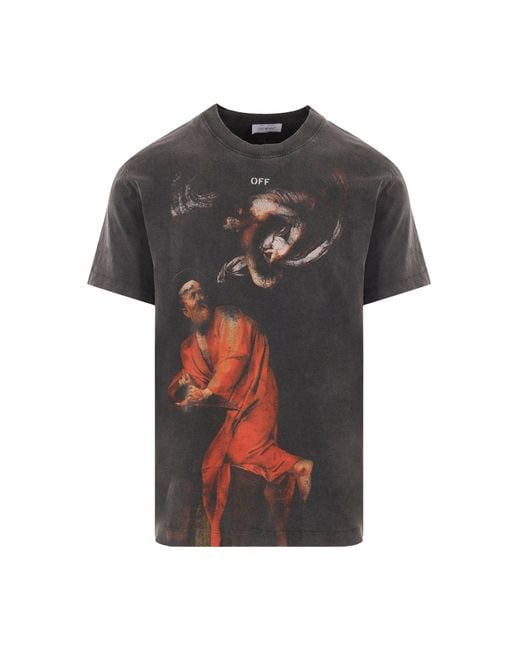Off-White c/o Virgil Abloh Black Saint Matthew Graphic-print Cotton-jersey T-shirt for men