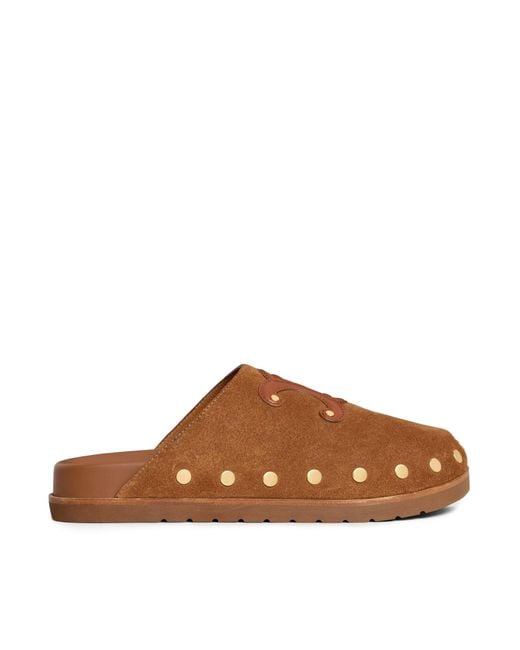 サンダル・ミュール Celine Brown Pitea Clogs Celine Pitea Clog in Brown | Lyst