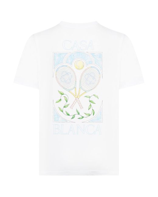 T-shirt tennis pastelle printed di Casablancabrand in White da Uomo