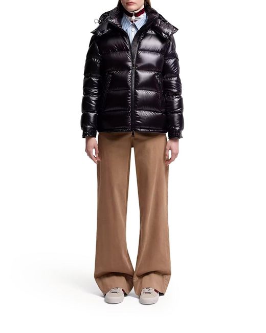 Moncler Black Maire Short Down Jacket With Hood