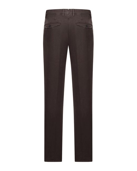 Incotex Gray Tailored Cotton Trousers for men