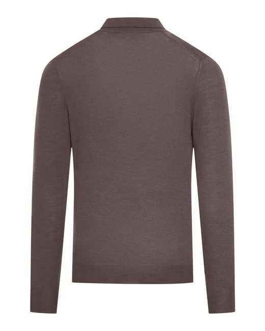 Nome G Brown Tasmanian Wool Polo for men