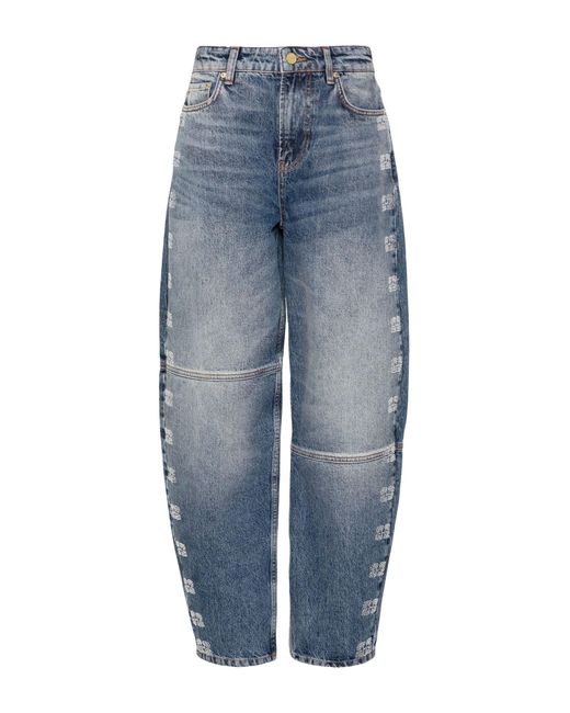 Jeans stary a vita alta con gamba affusolata di Ganni in Blue