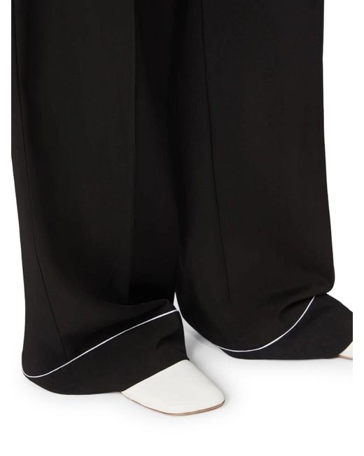 Sportmax Black Satin Rivet Jogger Pants