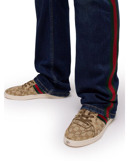 Gucci Natural Low Stretch Gg Sneakers for men
