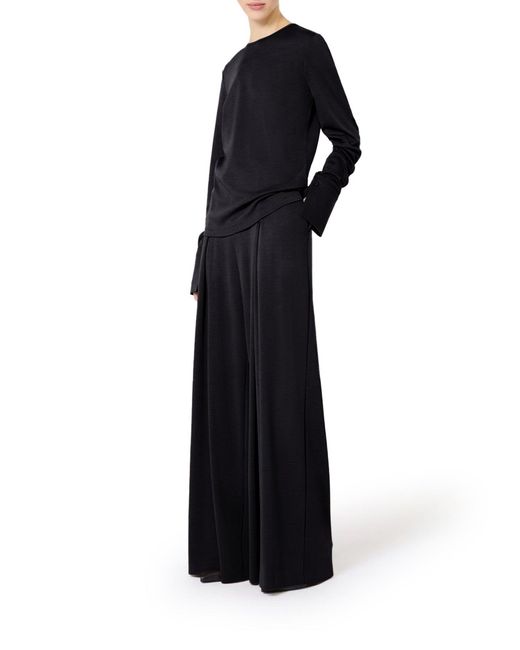 Max Mara Pure Blue Wool Jersey Trousers
