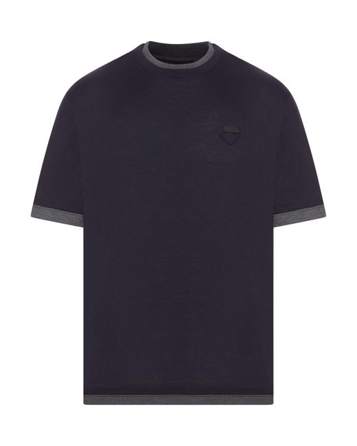 T-Shirt Doppio Layer di Prada in Blue da Uomo