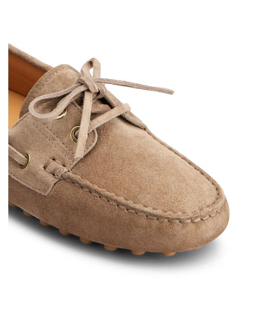 Tod's Brown Gommino Suede Boat Loafers
