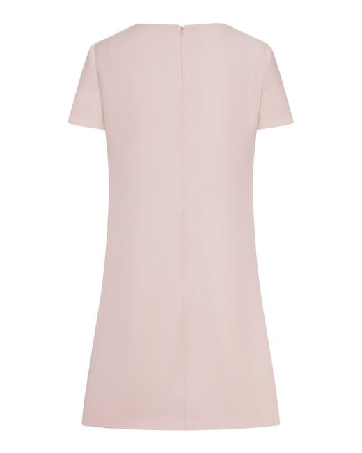 Valentino Garavani Pink Crepe Mini Dress With Bow Detail