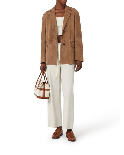 Max Mara White Cotton Drawstring Trousers