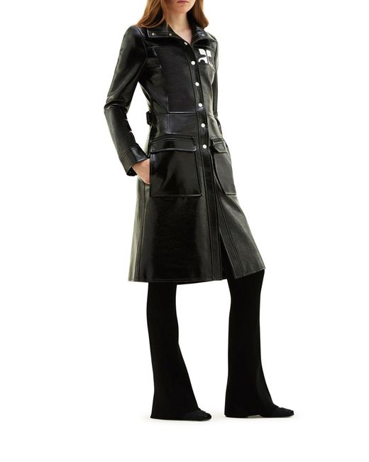 Trench in vinile di Courreges in Black