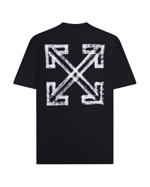 Off-White c/o Virgil Abloh Black T-shirt With Logo And Arrow Sketch Print for men