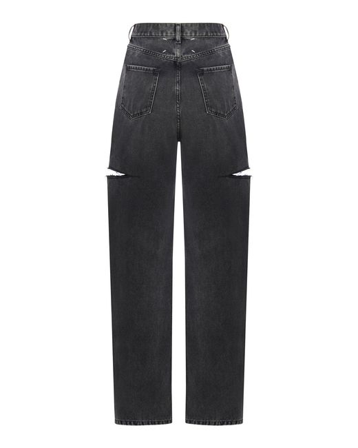 Maison Margiela Black High-Rise Tapered Jeans