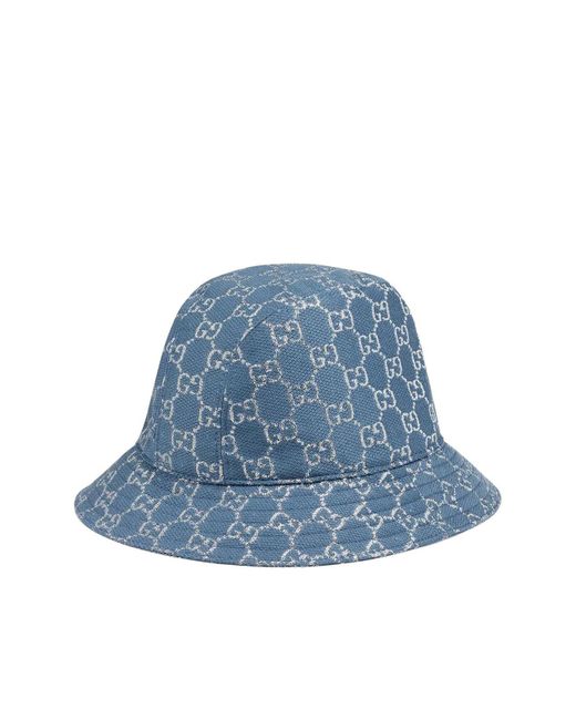 Gucci Blue GG Lamé Bucket Hat