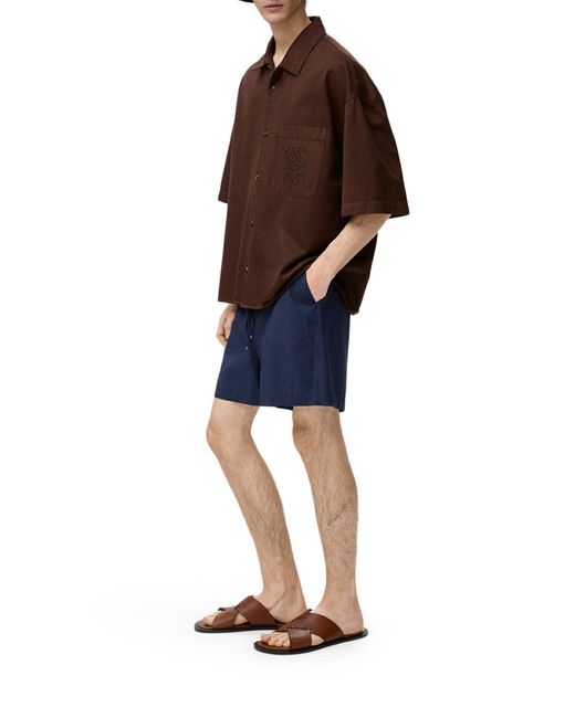 Loewe Blue X Paula's Ibiza Fluid Cotton Poplin Shorts for men