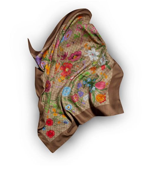 Gucci Multicolor Wool And Silk Shawl With Gg Print