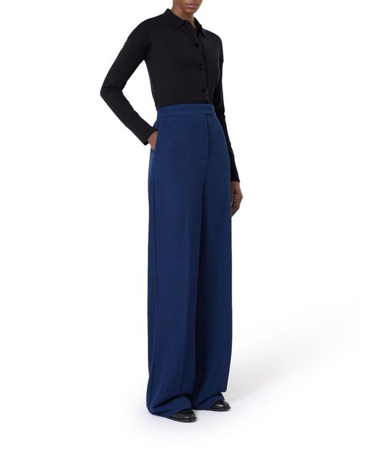 Max Mara Blue Medeola Wool Cardigan