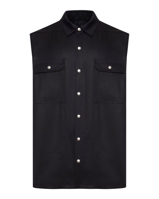 Gilet in lino di Rick Owens in Black da Uomo