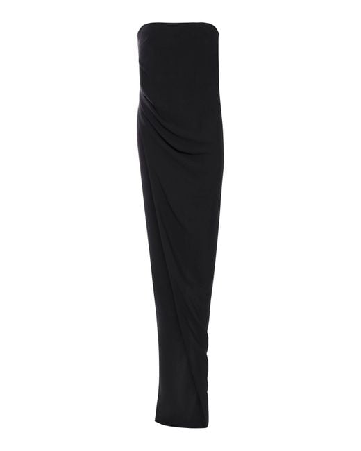 Rick Owens Lido Asymmetric Long Top in Black | Lyst