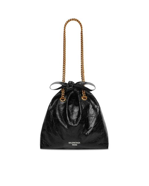 Balenciaga Black Small Crush Tote Bag For Women In