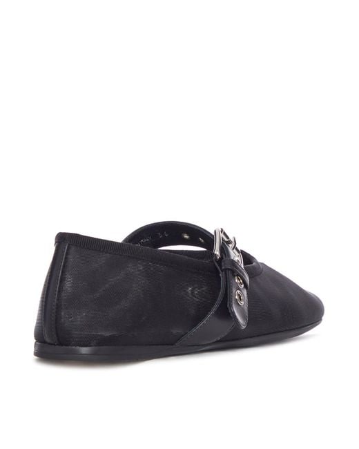 Miu Miu Multicolor Mesh Ballerinas With Leather Buckle