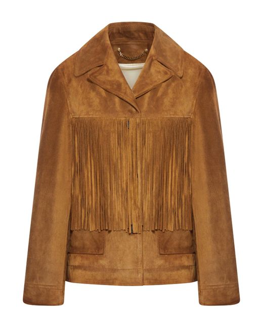 Golden Goose Deluxe Brand Brown Western Style Fringed Suede Jacket