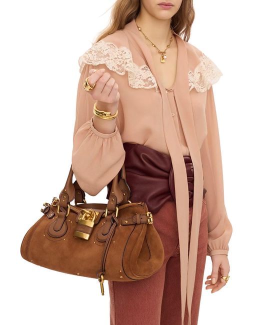 Chloé Brown Paddington Suede Bag