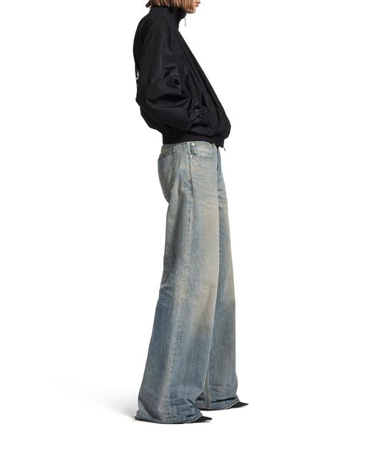 Balenciaga Blue Organic Cotton Denim Wide-Leg Baggy Trousers