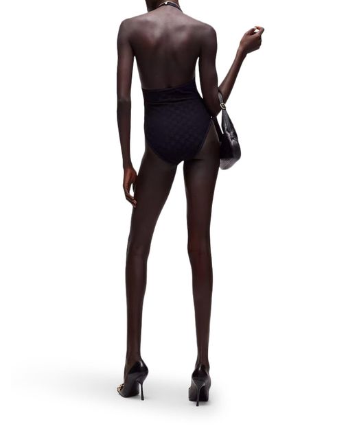 Gucci Blue Gg Stretch Jersey Swimsuit