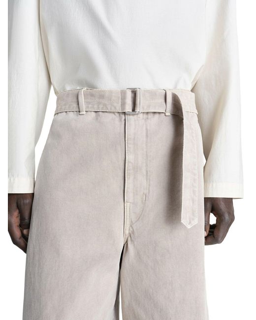 Lemaire Gray Snow-Effect Denim Bermuda Shorts for men