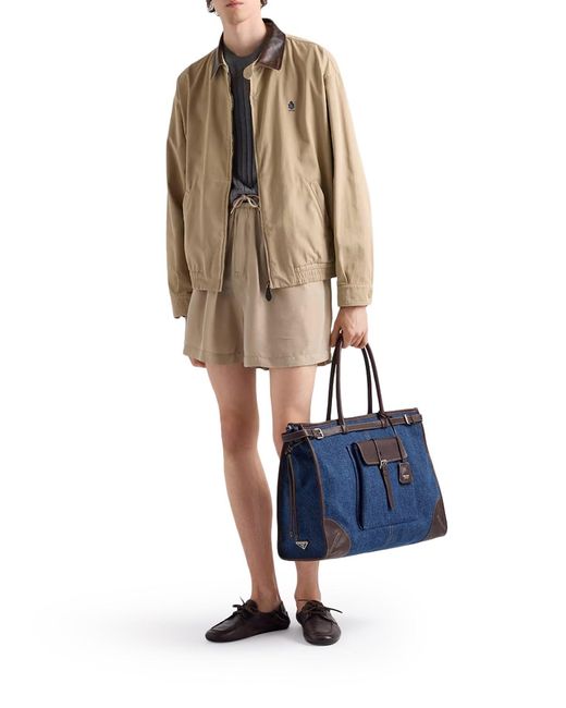 Prada Blue Bonnie Shopping Bag for men
