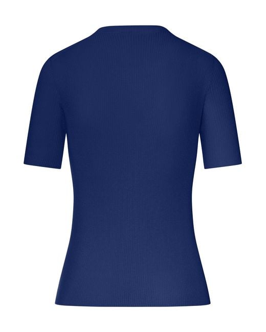 Fendi Blue Cotton Sweater With Front Logo