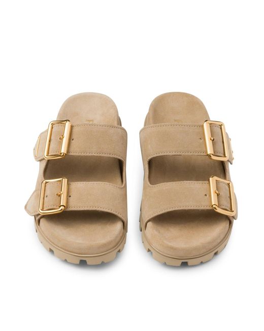 Prada Multicolor Suede Slider Sandals