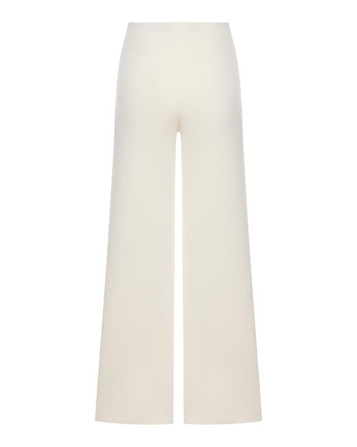 Max Mara Pure White Crepe Knit Trousers