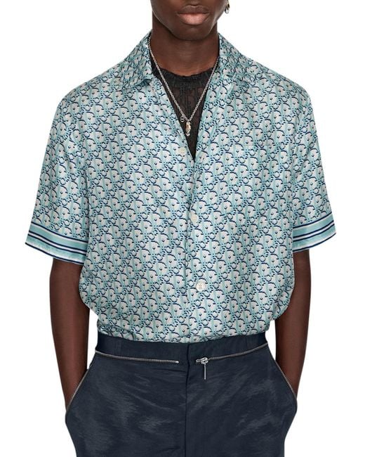 Dior Hawaiian Dior Oblique Pixel Shirt in Blue for Men | Lyst