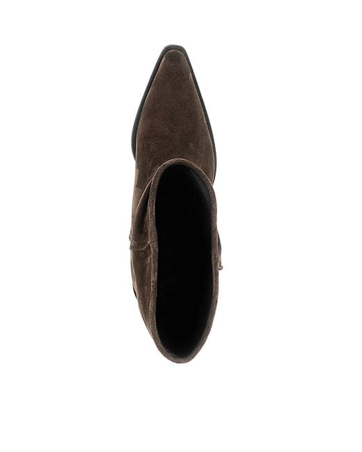Khaite Brown Clive Western Suede Boots